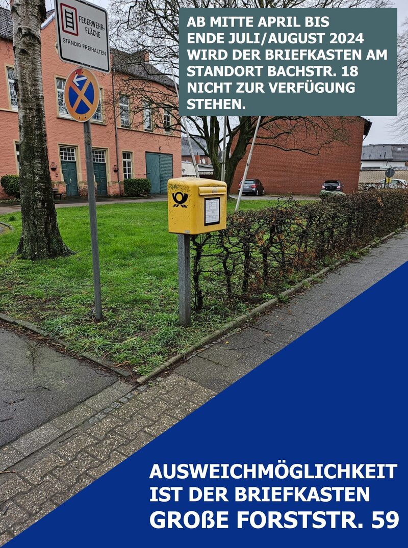 Briefkasten Bachstraße 18 in Niederzier-Hambach