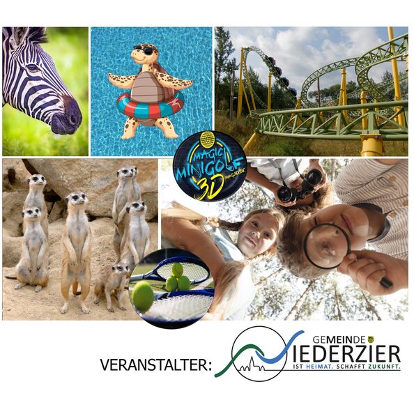 Collage zum Ferienprogramm 2024 in der Gemeinde Niederzier