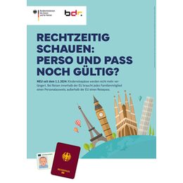 Plakat: Ausweisdokumente für die Reisezeit prüfen