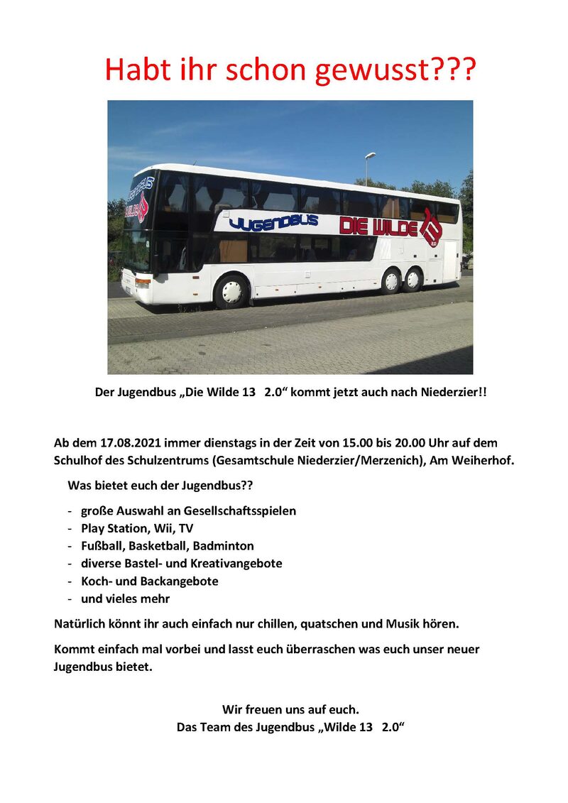 Jugendbus "Die Wilde 13  2.0"