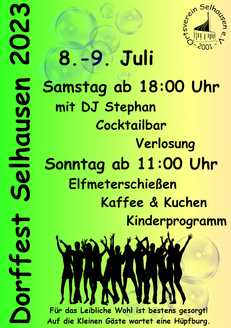Plakat zum Dorffest Selhausen 2023
