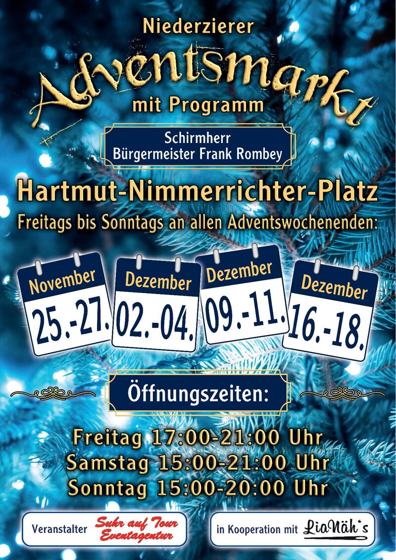 Plakat zum Adventsmarkt in Niederzier