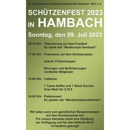 Plakat zum Schützenfest 2023 in Hambach