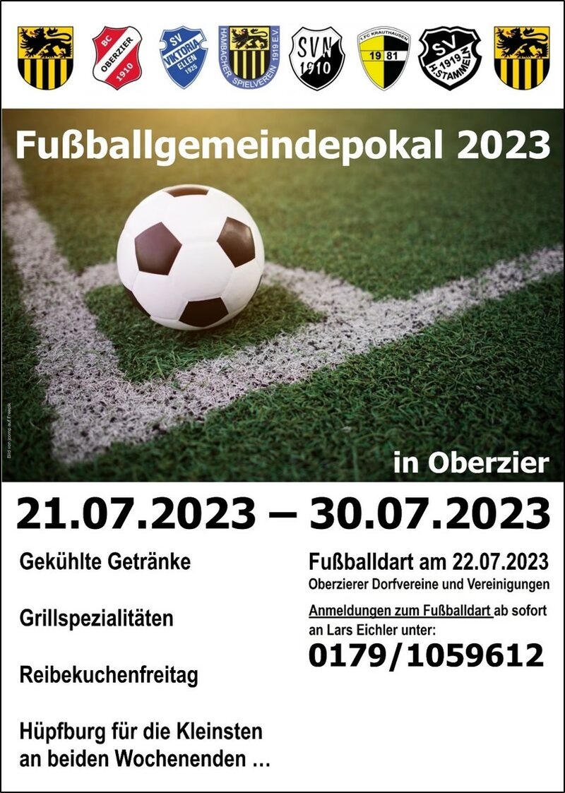 Plakat zum Fußballgemeindepokal 2023
