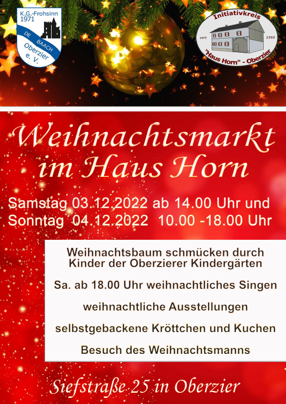 Plakat Weihnachtsmarkt im Haus Horn