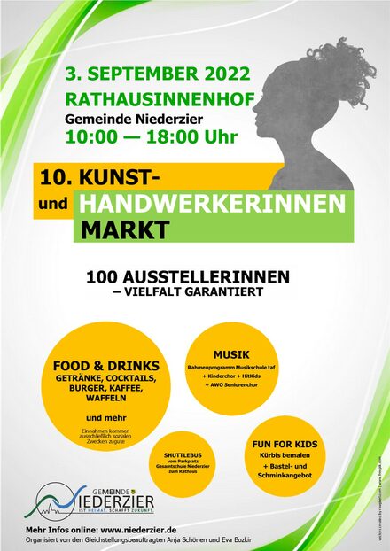 Plakat zum Kunst- und Handwerkerinnenmarkt 2022 in Niederzier